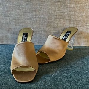 Vintage Stuart Weitzman Bronze Mule Sandal with Clear Block Heel
